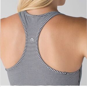 Lululemon Cool Racerback Gingham Luon White Black